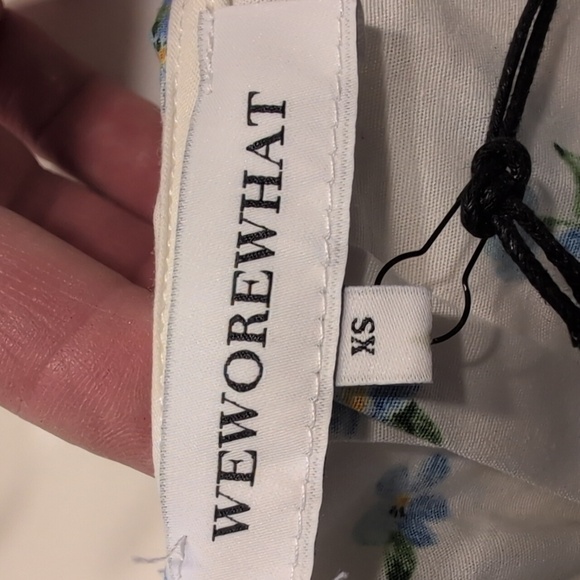 WeWoreWhat Ruffle Collar Button-Up Top Watercolor Ditsy Sz XS NWT - Picture 8 of 11